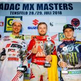ADAC MX Masters, Tensfeld, Harri Kullas ( Estland / Husqvarna / POL Motors ), Tanel Leok ( Estland / Husqvarna / A1M Husqvarna ) und Julien Lieber ( Belgien / Kawasaki / Monster Energy Kawasaki Racing Team )
